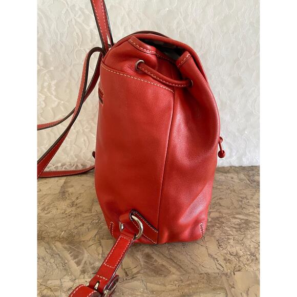 Rare Vtg Coach legacy leather drawstring backpack red 9368 - Picture 4 of 10